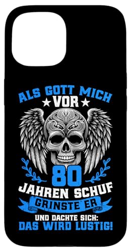 Als Gott mich vor 80 Jahren schuf 80. Geburtstagsfeier Hülle für iPhone 15 Als Gott mich vor 80 Jahren schuf 80. Geburtstagsfeier Hülle für iPhone 15 von Feier Party 80. Geburtstag Feiern Männer