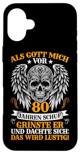 Als Gott mich vor 80 Jahren schuf 80. Geburtstagsfeier Hülle für iPhone 16 Plus Als Gott mich vor 80 Jahren schuf 80. Geburtstagsfeier Hülle für iPhone 16 Plus von Feier Party 80. Geburtstag Feiern Männer