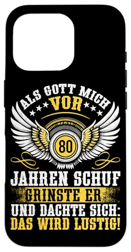 Als Gott mich vor 80 Jahren schuf 80. Geburtstagsfeier Hülle für iPhone 16 Pro Als Gott mich vor 80 Jahren schuf 80. Geburtstagsfeier Hülle für iPhone 16 Pro von Feier Party 80. Geburtstag Feiern Männer