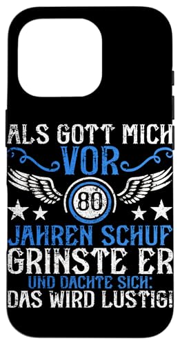 Als Gott mich vor 80 Jahren schuf 80. Geburtstagsfeier Hülle für iPhone 16 Pro Als Gott mich vor 80 Jahren schuf 80. Geburtstagsfeier Hülle für iPhone 16 Pro von Feier Party 80. Geburtstag Feiern Männer