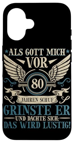 Als Gott mich vor 80 Jahren schuf 80. Geburtstagsfeier Hülle für iPhone 16 Als Gott mich vor 80 Jahren schuf 80. Geburtstagsfeier Hülle für iPhone 16 von Feier Party 80. Geburtstag Feiern Männer