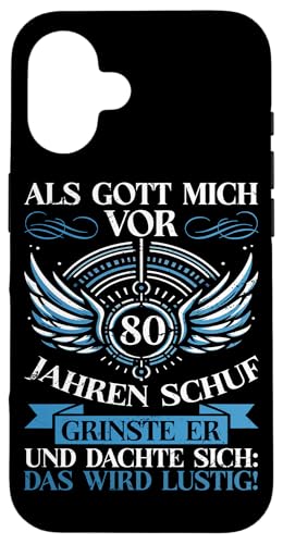 Als Gott mich vor 80 Jahren schuf 80. Geburtstagsfeier Hülle für iPhone 16 Als Gott mich vor 80 Jahren schuf 80. Geburtstagsfeier Hülle für iPhone 16 von Feier Party 80. Geburtstag Feiern Männer