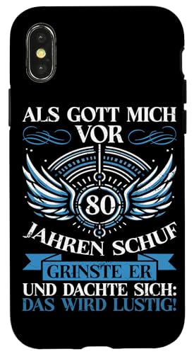 Als Gott mich vor 80 Jahren schuf 80. Geburtstagsfeier Hülle für iPhone X/XS Als Gott mich vor 80 Jahren schuf 80. Geburtstagsfeier Hülle für iPhone X/XS von Feier Party 80. Geburtstag Feiern Männer