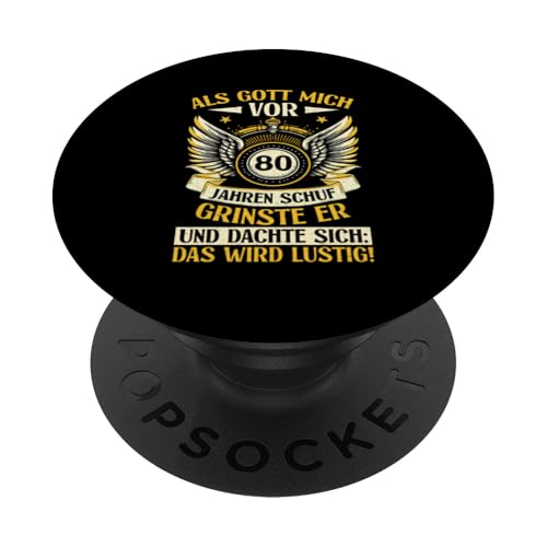 Als Gott mich vor 80 Jahren schuf 80. Geburtstagsfeier PopSockets Klebender PopGrip Als Gott mich vor 80 Jahren schuf 80. Geburtstagsfeier PopSockets Klebender PopGrip von Feier Party 80. Geburtstag Feiern Männer