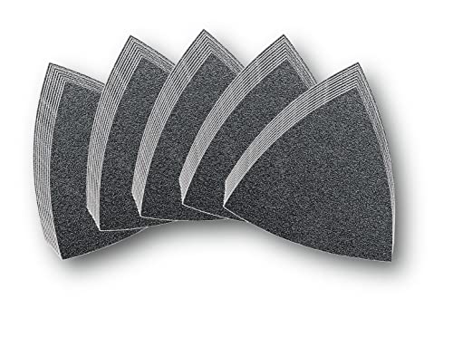 Fein Schleifblatt-Set (Kantenlänge 80 mm, Inhalt Je 10 Stück, Korn 60, 80, 120, 180, 240, ungelocht, mit Klettenschnellbefestigung) 63717082033 von Fein (Multimaster)