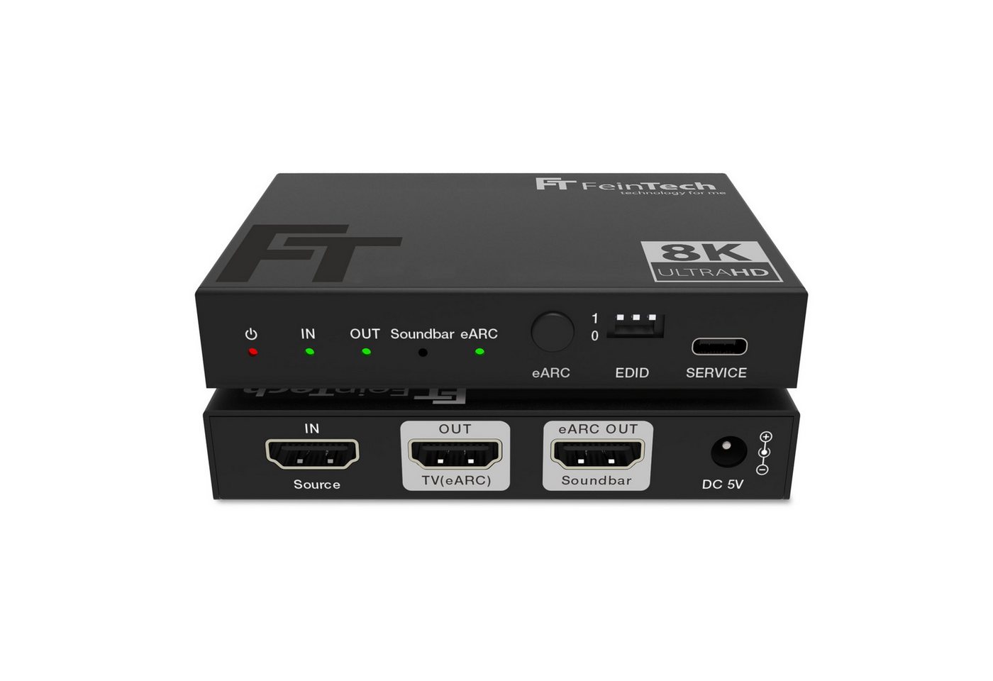 FeinTech AX310 HDMI 2.1 Audio Extractor für eARC/ARC Soundbar HDMI-Adapter, unterstützt 4K 120Hz & 8K 60Hz von FeinTech