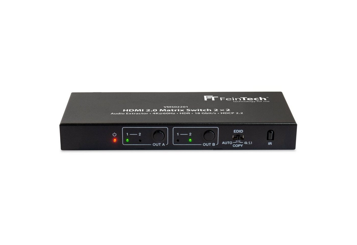 FeinTech Audio / Video Matrix-Switch VMS02201 HDMI 2.0 Matrix Switch 2x2, mit Audio Extractor von FeinTech