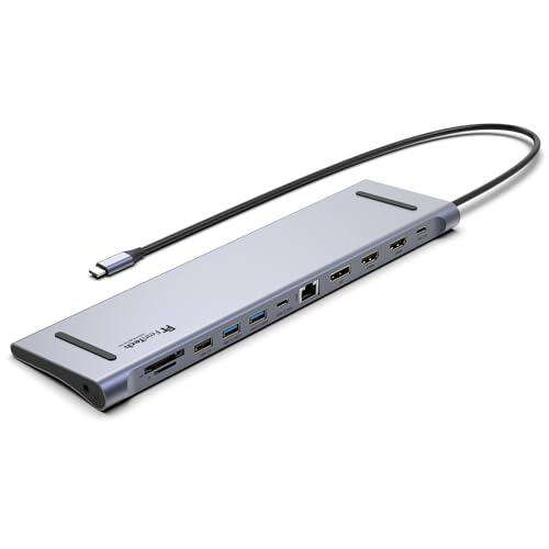 FeinTech CX300 USB-C Docking Station, 2X HDMI, 1x DisplayPort, 12in1 Hub, USB 3.0, 100W PD, Triple Display 4K 60Hz von FeinTech