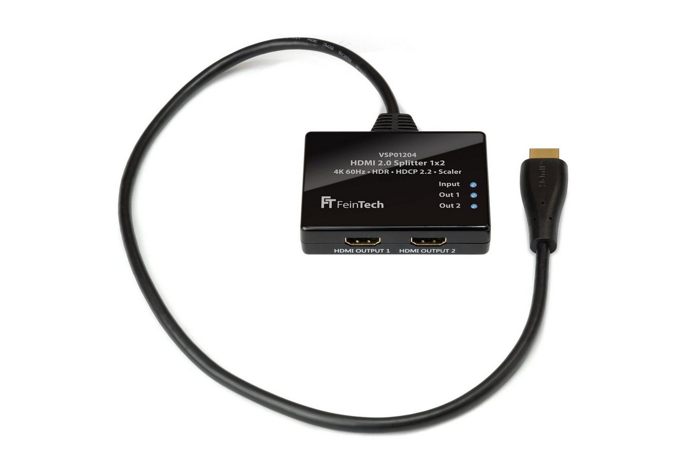 FeinTech HDMI-Splitter VSP01204 HDMI-Splitter 1x2, Downscaler von FeinTech