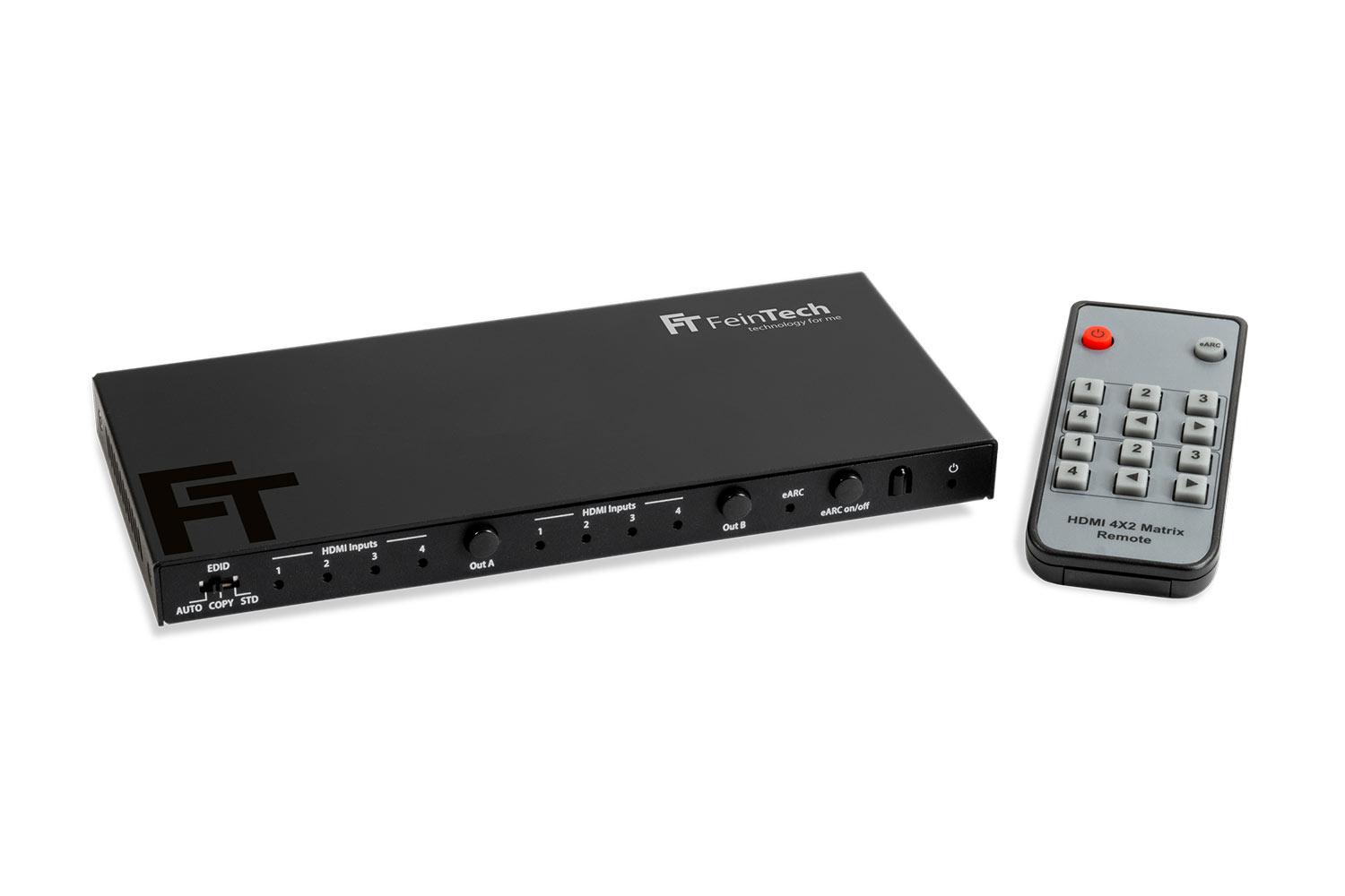 FeinTech HDMI eARC Pass Matrix 4x2 für Soundbar (VAX04201) von FeinTech