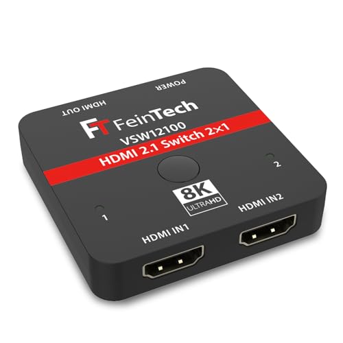 FeinTech VSW12100 HDMI 2.1 Switch 2 in 1 Out 4K 120Hz 8K 60Hz 48Gbps für Xbox PS5 von FeinTech