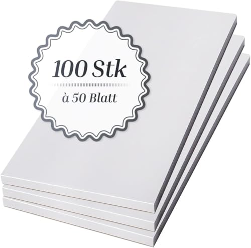 Feinwälder Kellnerblöcke 100 Stück – 50 Blatt blanko, 7x15 cm, Notizblöcke für Gastronomie, Serviceblöcke, Hochwertiges Papier (4stk) von Feinwälder