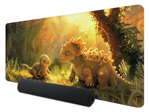 Gaming Mauspad XXL 800 x 300 mm, Dinosaurier Mousepad Groß mit Vernähte Kanten WassXerdicht Anti-Rutsch, XXL Mousepad Tier Schreibtischunterlage für PC, Verbessert Präzision und Geschwindigkeit D-2 von Feionnug