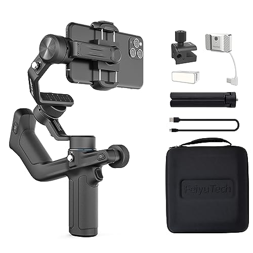 Feiyu [Offiziell] SCORP Mini-P Kit Handy Gimbal, 3-Achsen-Stabilisator für Smartphone, VLOG-, YouTube- & TikTok-Video-Stabilisator mit Underslung Rear Grip - Schwarz von FeiyuTech