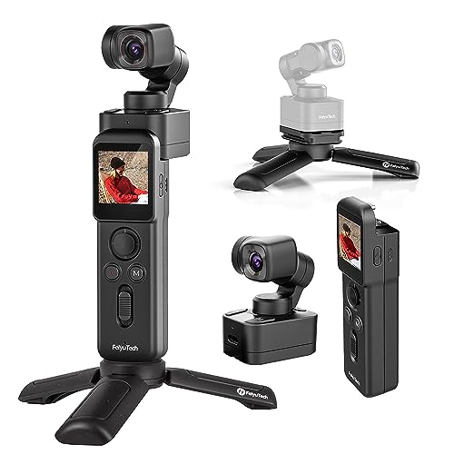 Feiyu Pocket 3 Combo, kabellos, abnehmbar, 3-Achsen-Gimbal-Action-Kamera, 12 MP, 130° FOV, 1/2,3 Zoll CMOS, 4K 60 Video, magnetisch, KI-Tracking, für Sport/Motorrad/Reisen (Fernbedienung und Kamera) von FEIYU TECH