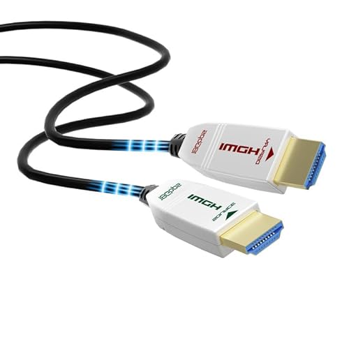 FeizLink Glasfaser HDMI Kabel 12m, Unterstützung HDMI2.0 4K@60Hz UHD 18Gbps Dolby Vision YUV4:4:4 HDR HDCP2.2 ARC CEC Ethernet für HDTV/Apple TV/Xbox / PS4 / 4K Projektor/Heimkino/Blu-ray-Player von FeizLink