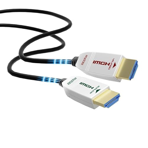 FeizLink Glasfaser HDMI Kabel 20m, Unterstützung HDMI2.0 4K@60Hz UHD 18Gbps Dolby Vision YUV4:4:4 HDR HDCP2.2 ARC CEC Ethernet für HDTV/Apple TV/Xbox / PS4 / 4K Projektor/Heimkino/Blu-ray-Player von FeizLink