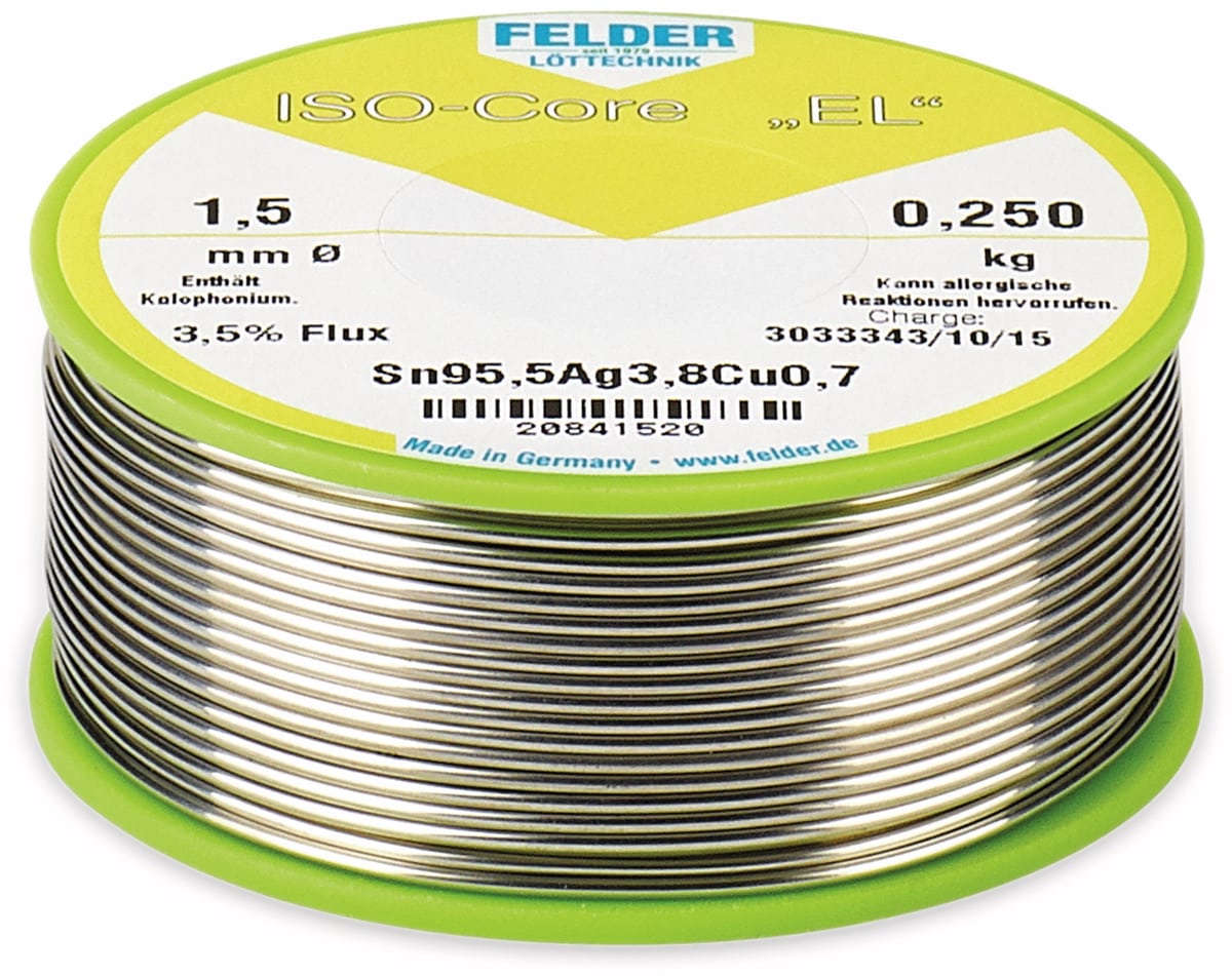 FELDER LÖTTECHNIK Lötdraht 20841020 ISO-Core “EL“, 250g von Felder Löttechnik