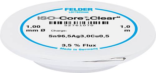 Felder Löttechnik ISO-Core  Clear  SAC305 Lötzinn Spule Sn96,5Ag3Cu0,5 1mm von Felder Löttechnik