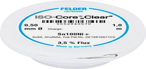 Felder Löttechnik ISO-Core  Clear  Sn100Ni+ Lötzinn Spule Sn99,25Cu0,7Ni0,05 0.5mm von Felder Löttechnik