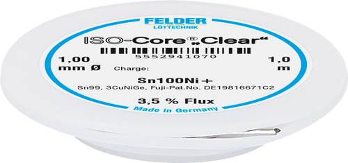 Felder Löttechnik ISO-Core  Clear  Sn100Ni+ Lötzinn Spule Sn99,25Cu0,7Ni0,05 1mm von Felder Löttechnik