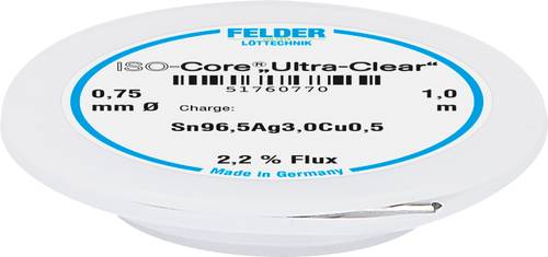 Felder Löttechnik ISO-Core  Ultra Clear  SAC305 Lötzinn Spule Sn96,5Ag3Cu0,5 0.75mm von Felder Löttechnik