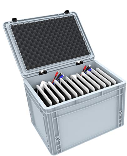 Feldherr Box für 12 Tablets in Standard Hüllen bis 17 mm - kompatibel mit Apple iPad, Samsung Galaxy Tab A oder Microsoft Surface Go von Feldherr