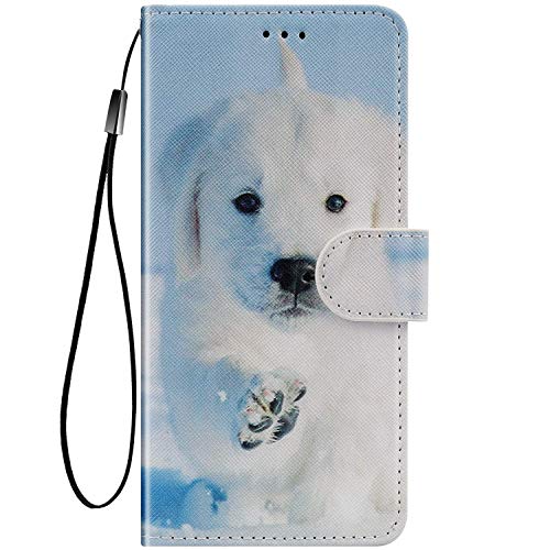 Felfy Kompatibel mit Huawei Mate 10 Lite Hülle Bunte Painted Muster Schutzhülle,Handyhülle für Huawei Mate 10 Lite Magnet Flip Case PU Lederhülle Tasche mit Kartenfach/Standfunktion - Hund von Felfy