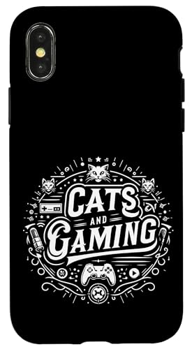 Cats And Gaming Katzen Gamer Geek |||---- Hülle für iPhone X/XS von Feline Gamer will