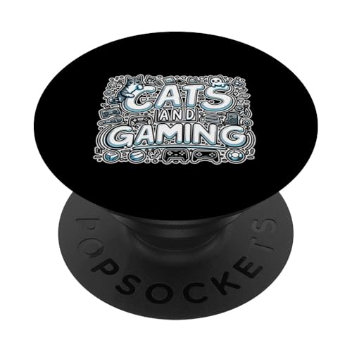 Cats And Gaming Katzen Gamer Geek |||----- PopSockets Klebender PopGrip von Feline Gamer will