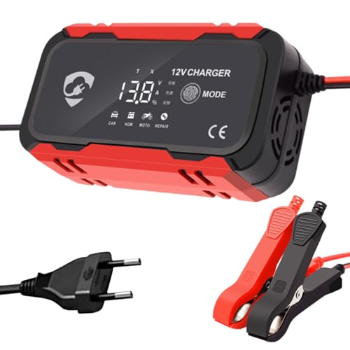 Fellflying Trickle Ladegerät, Battery -Pflege,Smart tragbare Batterie -Ladegerätauto Teile - Motorradzubehör, sicherer Auto Desulfator für Junge Stromversorgungsbatterien von Fellflying