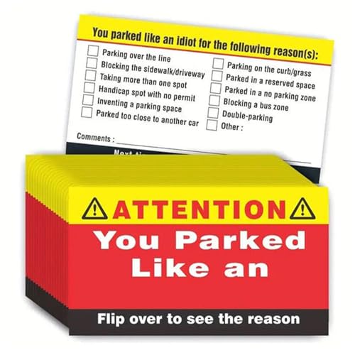 Sie Haben Wie Ein Geparkt, Visitenkarten – 100 Stück „Sie Haben Wie Ein Geparkt“-Karten, Karten Für Schlechtes Parken, Lustige Karten Für Parkverstöße Mit Mehreren Gründen Für Verstöße Sie Haben Wie Ein Geparkt, Visitenkarten – 100 Stück „Sie Haben Wie Ein Geparkt“-Karten, Karten Für Schlechtes Parken, Lustige Karten Für Parkverstöße Mit Mehreren Gründen Für Verstöße von Fellflying