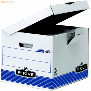 10 x Fellowes Archivbox R-Kive BxHxT 35x28x35 cm weiß/blau von Fellowes