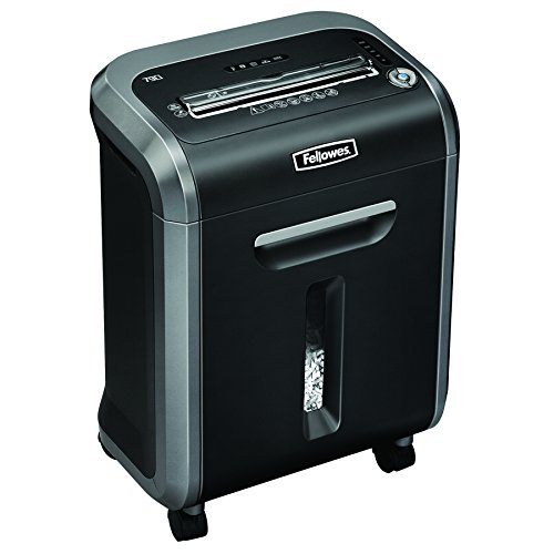 Fellowes 16 Blatt Aktenvernichter, Partikelschnitt (P4) Papierschredder für Büro, Powershred 79Ci, mit 100% staufrei Technologie, Safesense, Energiesparsystem, 23L Papierkorb, CD Schredder von Fellowes