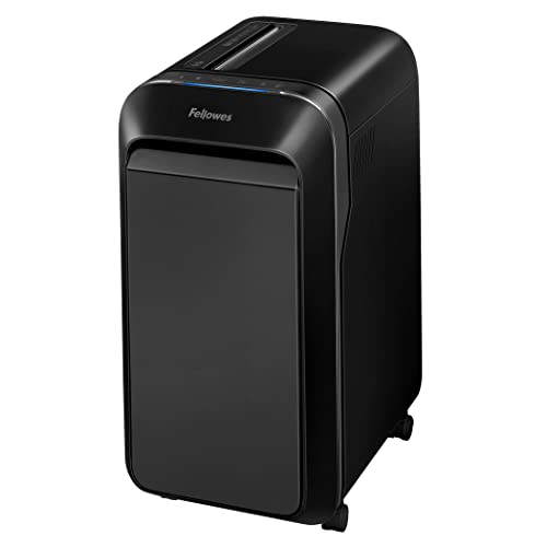 Fellowes 20 Blatt Aktenvernichter Partikelschnitt (P4), Papierschredder für Büro, Homeoffice, Powershred LX220, Schredder mit 30L Papierkorb, 100% staufrei, Safesense, Füllstandsanzeige, schwarz von Fellowes