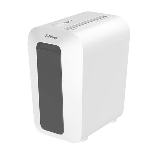 Fellowes Aktenvernichter 10 Blatt (P4), Papierschredder mit Partikelschnitt für Zuhause, Büro, Powershred LX65, Schredder mit 22L Papierkorb und Safesense, LX Aktenvernichter Design Serie, Weiß von Fellowes