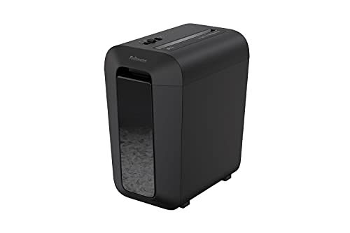 Fellowes Aktenvernichter 10 Blatt (P4), Papierschredder mit Partikelschnitt für Zuhause, Büro, Powershred LX65, Schredder mit 22L Papierkorb und Safesense, LX Aktenvernichter Design Serie, schwarz von Fellowes