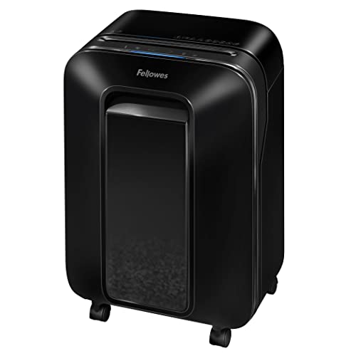 Fellowes Aktenvernichter 12 Blatt Partikelschnitt (P4), Papierschredder für Büro, Homeoffice, Powershred LX200, Schredder mit 22L Papierkorb, 100% staufrei, Safesense, Füllstandsanzeige, schwarz von Fellowes