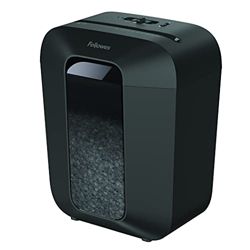 Fellowes Aktenvernichter Papiervernichter LX41-8 Blatt 4x12 mm Mini-Cut P4 - für Zuhause und das Home Office - mit Sicherheitssperre und 17 Liter Papierkorb - schwarz von Fellowes