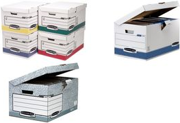 Fellowes Archiv-Klappdeckelbox Maxi Bankers Box, weiß/blau aus 100% recycelter Pappe, zu 100% wiederverwertbar, stapel- - 1 Stück (1141501) von Fellowes