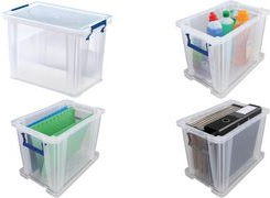 Fellowes Aufbewahrungsbox ProStore, 18,5 Liter, transparent transparent klar, aus stoßfestem, recycelbarem PP, mit - 1 Stück (7730501) von Fellowes