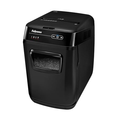 Fellowes Auto-Feed 150C Partikelschnitt Aktenvernichter (P-4), 150 Blatt, für 1-3 Nutzer im Büro oder Home Office mit SilentShred, geeignet zur Datenschutz-Grundverordnung (DSGVO 2018) von Fellowes