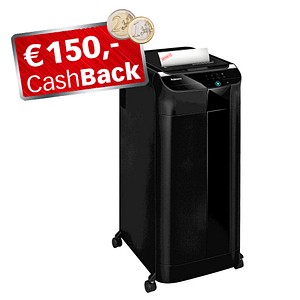 Fellowes AutoMax 600M Aktenvernichter mit Partikelschnitt P-5, 2 x 12 mm, bis 600 Blatt, schwarz von Fellowes