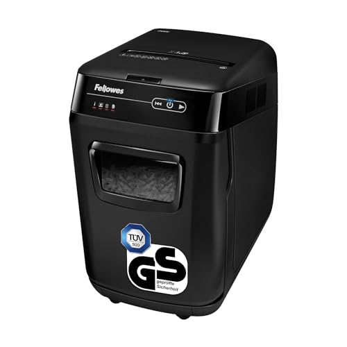 Fellowes Autofeed Aktenvernichter Automax™ 200C, 4 x 38 mm Partikelschnitt (P-4), 200 Blatt, für 1-3 Nutzer im Büro oder Home Office, leise Dank SilentShred, CD Vernichtung, DSGVO-geeignet von Fellowes