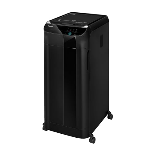 Fellowes Autofeed Aktenvernichter Automax™ 550C, 4 x 38 mm Partikelschnitt (P-4), 550 Blatt Papierschredder, für bis 10 Nutzer im Büro, großer 83L Papierkorb, CD Vernichtung, Dauerbetrieb von Fellowes