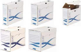 Fellowes BANKERS BOX Basic Archiv-Schachtel, blau (B)200 mm aus 100% recyceltem Karton, FSC-zertifiziert, - 25 Stück (4460401) von Fellowes