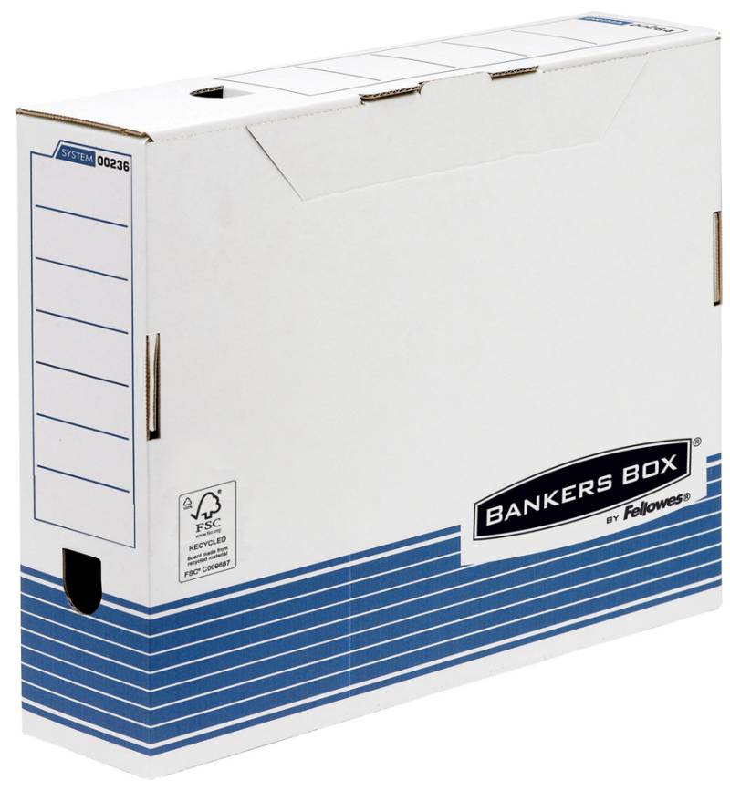 Fellowes BANKERS BOX SYSTEM Archiv-Schachtel, blau,(B)100 mm von Fellowes