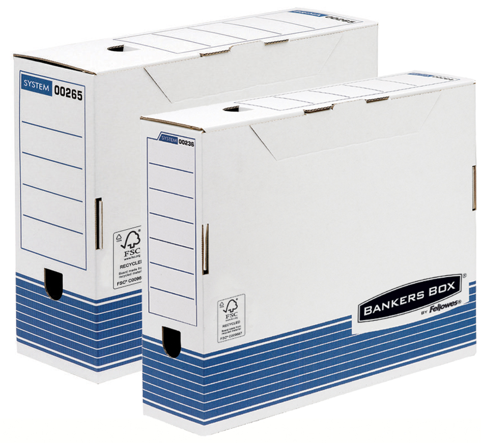 Fellowes BANKERS BOX SYSTEM Archiv-Schachtel, blau,(B)100 mm von Fellowes