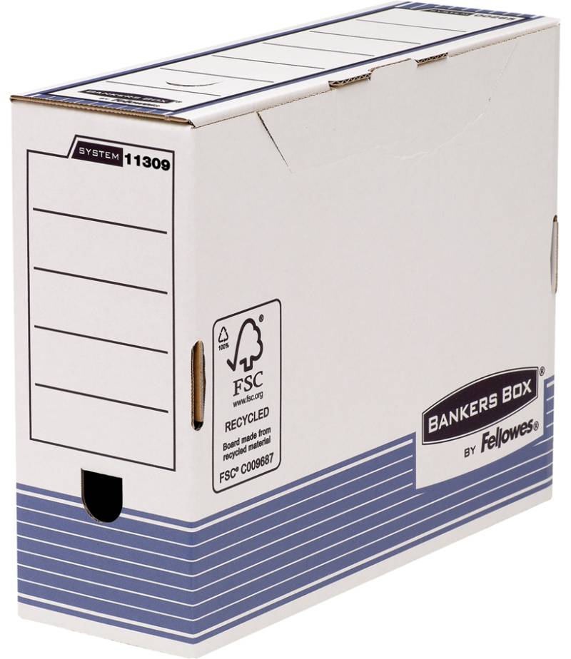 Fellowes BANKERS BOX SYSTEM Archiv-Schachtel, blau, (B)100mm von Fellowes