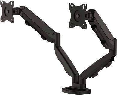 Fellowes - Befestigungskit - für 2 Monitore (einstellbarer Doppelarm) - Metall - Schwarz, RAL 9017 - Bildschirmgröße: 25,4-76,2 cm (10-39) - Klemmmontage, Tülle, Tischmontage (9683401) von Fellowes